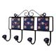 Blue Floral Ceramic Tiles Hooks-450 (Set Of Ine Piece)